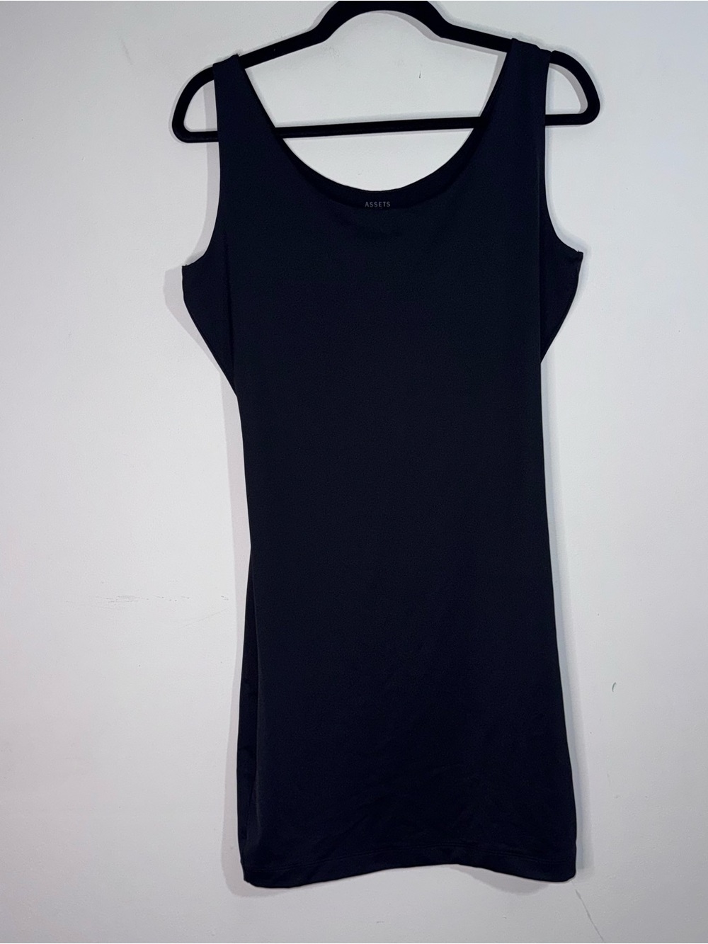 Assets by Spanx 1X Black Shaping Slip Dress Seamless Smoothing Tank Dress Plus